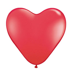red latex heart balloons in 15 inch