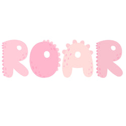 Pink Dinosaur ROAR Paper Party Banner