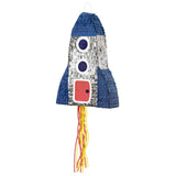 Rocket Ship Pinata in Blue, Silver and red