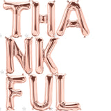 THANKFUL Letter Balloon Banner | Silver | Gold | Rose Gold | Pink | Blue