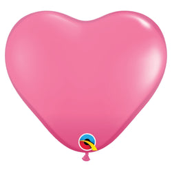 6 inch latex balloon in rose pink heart shape