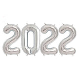 Silver 2022 number balloons