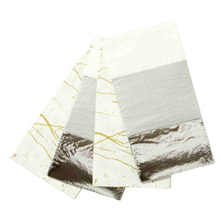 Modern metallics paper napkins in white, grey, silver and gold marble