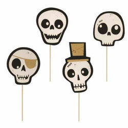 Skull Party Picks:4 designs in white, black and metallic gold