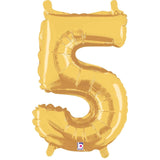 14 Inch Gold Number 5 Balloons