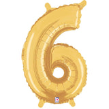14 Inch Gold Number 6 Balloons