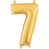 14 Inch Gold Number 7 Balloons
