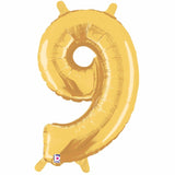 14 Inch Gold Number 9 Balloons