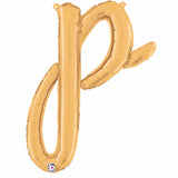 Custom Gold Script Letter Balloons | Say What You Want