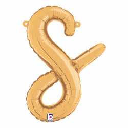 Letter S balloon in gold 14 inch