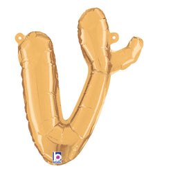 Letter V balloon in gold 14 inch