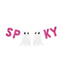 Magenta Pink Spooky Balloon Banner