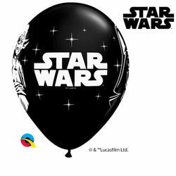 Star Wars Latex Balloons in Black and White with Darth Vader Yoda