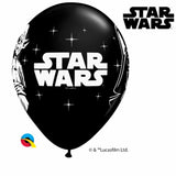 Star Wars Latex Balloons in Black and White with Darth Vader Yoda