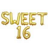 Sweet-16-balloons shown in gold