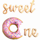 Sweet ONE Birthday Donut + Letter Balloon Banner Kit