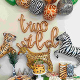 two wild safari party balloons