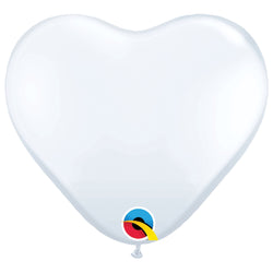 White Heart Latex Balloons in 11 INCH - comes in Package 10
