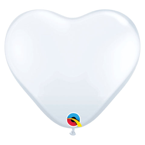 White Latex Heart Shape Balloons in small 6 inch