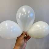 White, Pearl White and Lace Latex Balloons