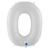 40 inch white number 0 balloon