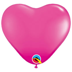 6 inch latex balloon in wild berry hot pink heart shape