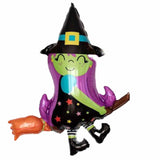 witch on broomstick balloon