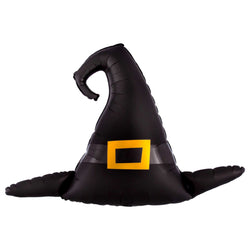 Black Witches Hat Balloon with a Gold Buckle