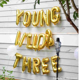 Young Wild & Three Balloons | Silver | Gold | Rose Gold | Pink | Blue